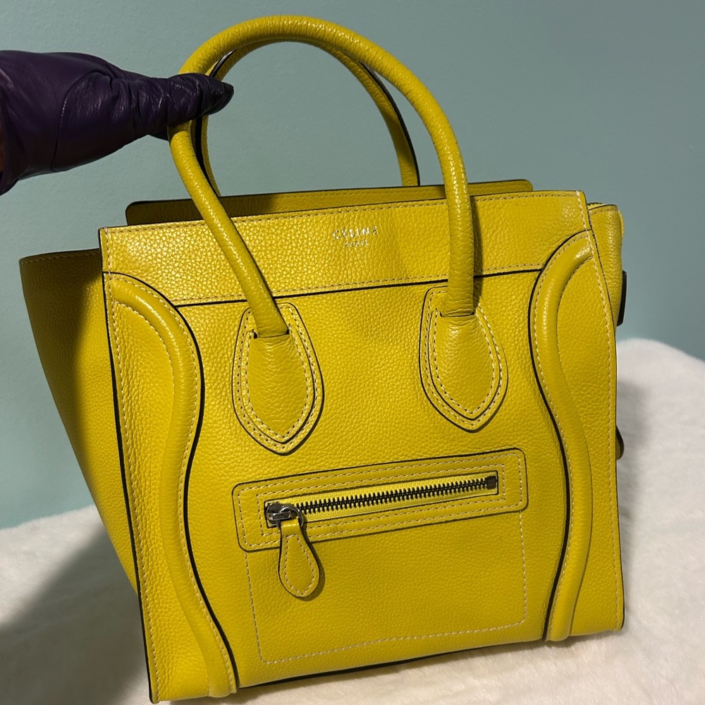 Celine Mini Luggage Handbag in Vibrant Yellow Leather. Excellent condition! - Picture 2 of 11